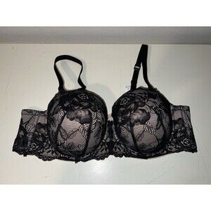 Torrid Push - Up Black Lace with Nude Lining 42C NWT.